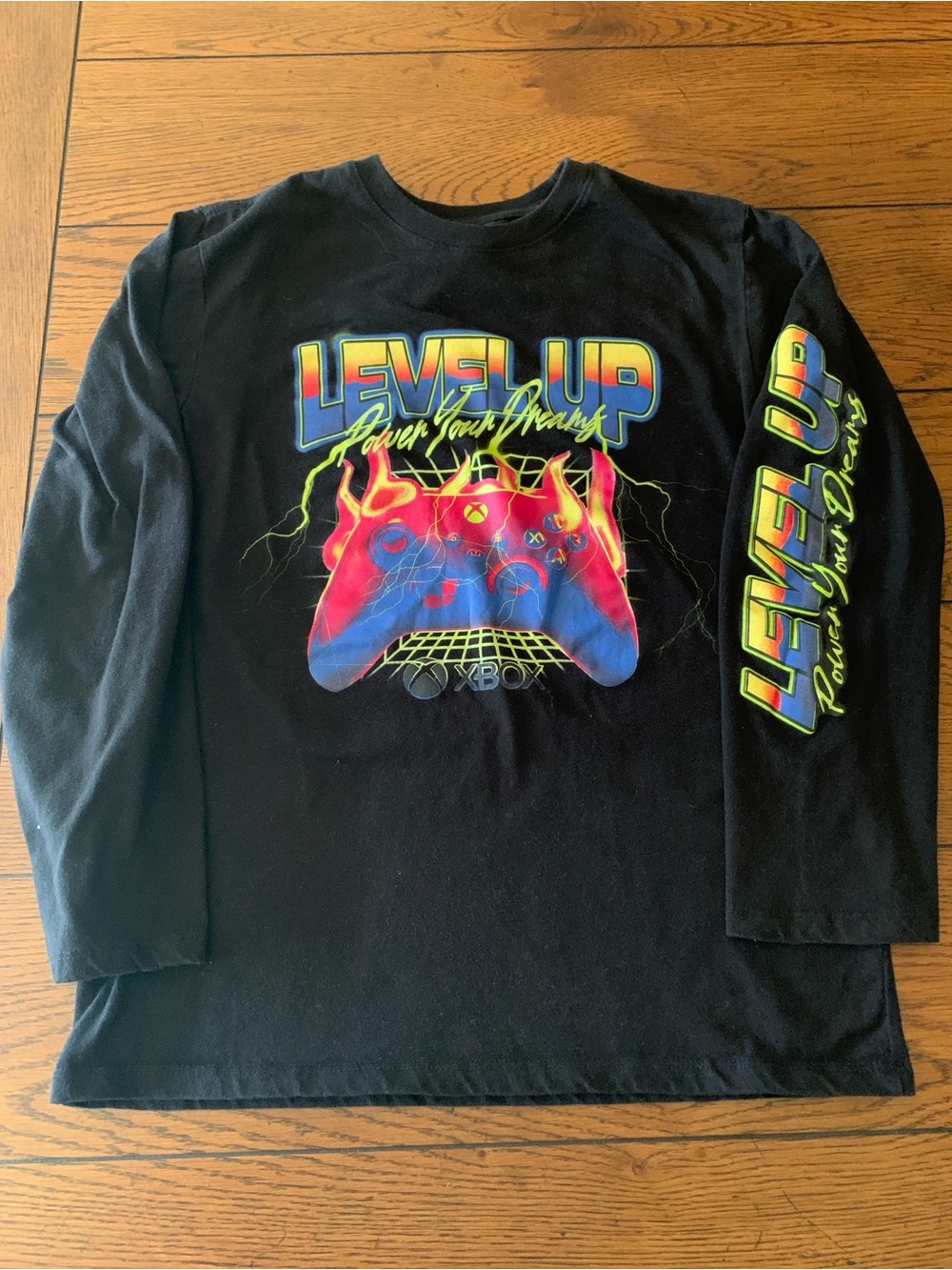 Xbox Graphic Long Sleeve Tee LEVEL UP Power Your Dreams Boys XL